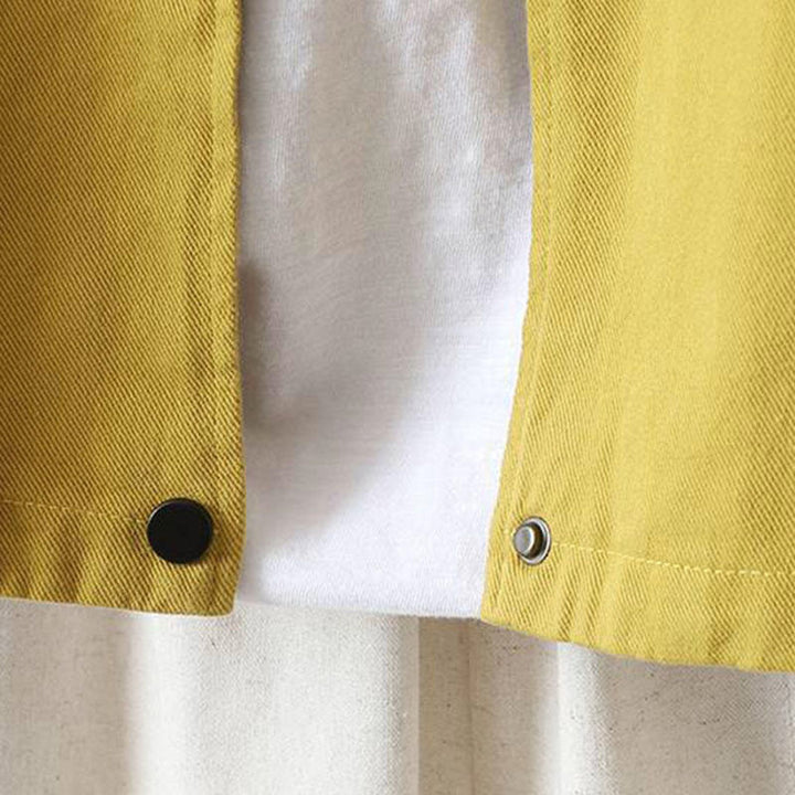 Chaqueta de algodón de manga larga con botones y bolsillos para mujer, con estampado de Buddha Stones Fall - image 12