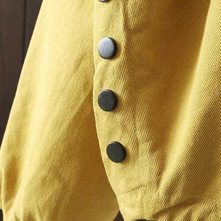 Chaqueta de manga larga con botones y bolsillos para mujer, Buddha Stones Fall. - image 14