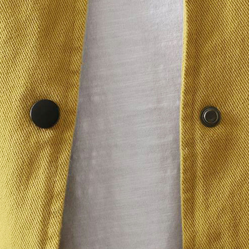 Chaqueta de algodón de manga larga con botones y bolsillos para mujer, con estampado de Buddha Stones Fall - image 13