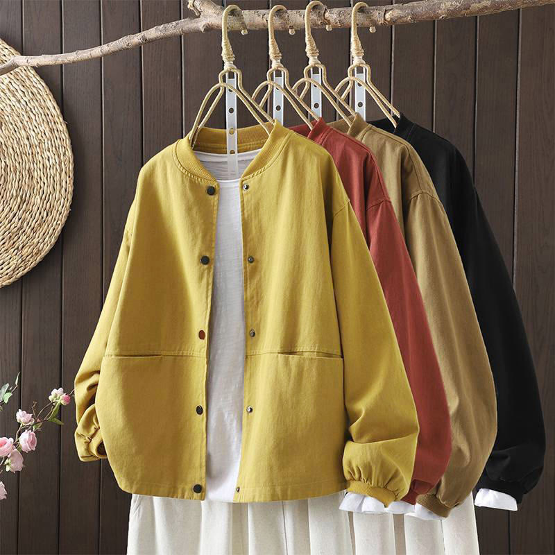 Chaqueta de manga larga con botones y bolsillos para mujer, Buddha Stones Fall. - image 1