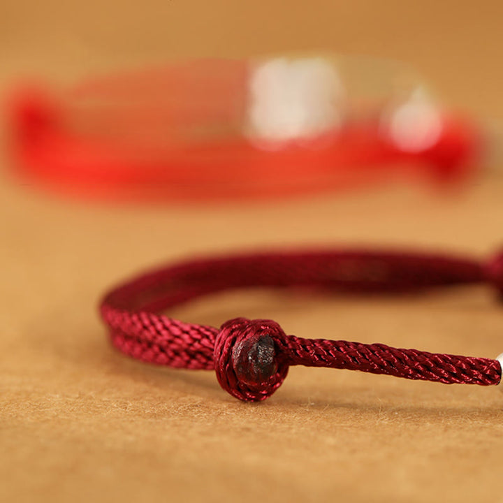 Pulsera trenzada con Buddha Stones en plata de ley 999 con el personaje Fu del Año del Caballo. - image 7