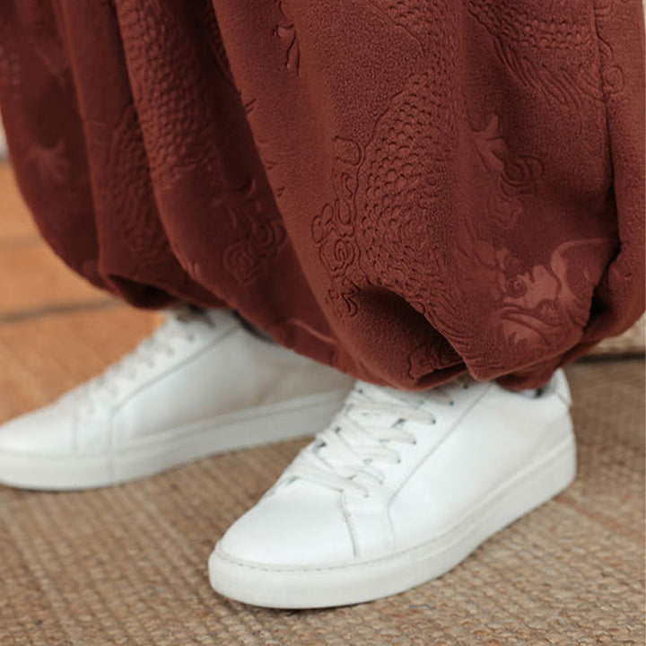 Conjunto de 2 piezas de traje Tang para hombre, de algodón, con botones de rana y dragón, de Buddha Stones , para otoño e invierno, con chaqueta y pantalones de manga larga. - image 21