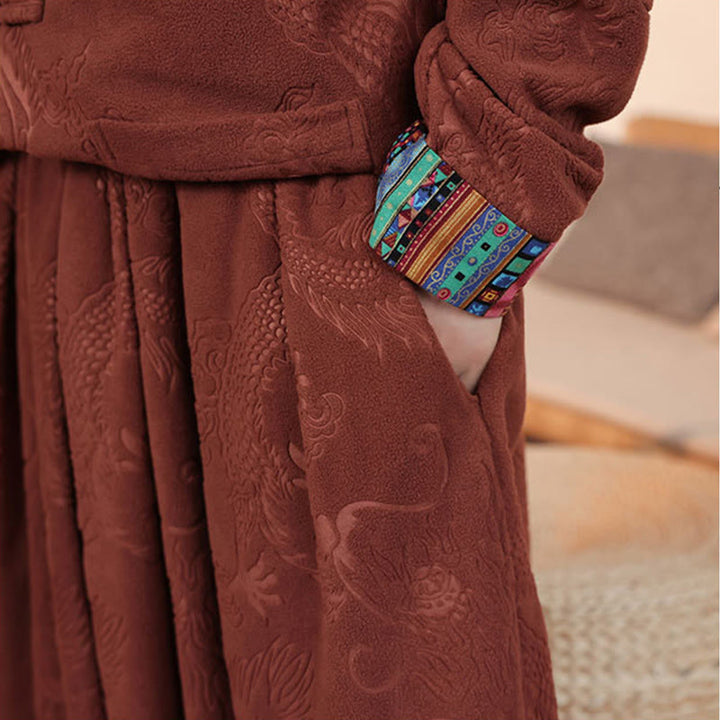 Conjunto de 2 piezas de traje Tang para hombre, de algodón, con botones de rana y dragón, de Buddha Stones , para otoño e invierno, con chaqueta y pantalones de manga larga. - image 20