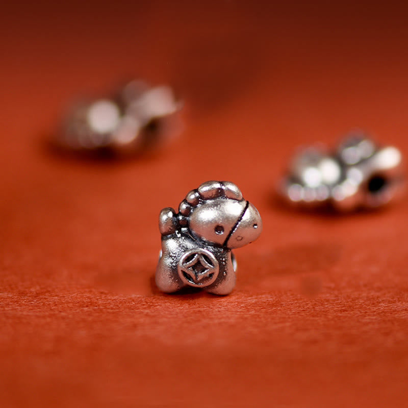 Pulsera tobillera trenzada con dijes de paz y alegría de plata de ley 925 con Buddha Stones y año del caballo. - image 21