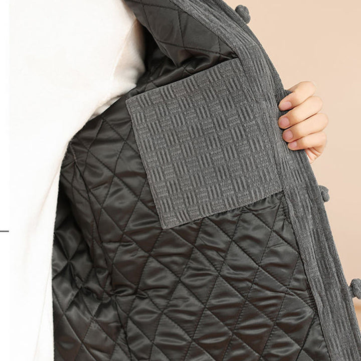 Conjunto de 2 piezas de traje Tang de invierno para hombre, de Buddha Stones , de algodón con botones de rana, chaqueta de manga larga y pantalones con bolsillos. - image 12