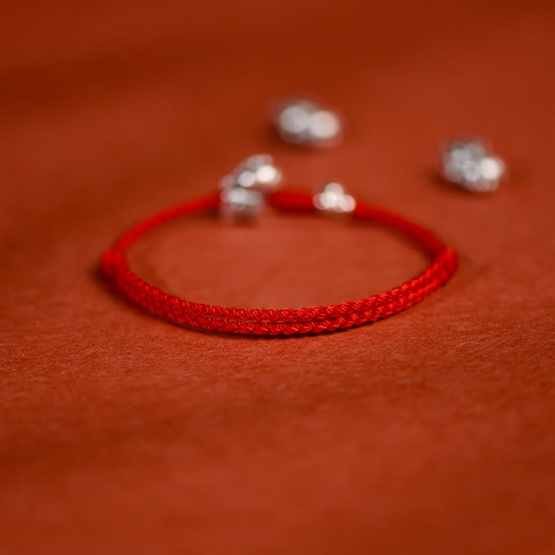 Pulsera tobillera con Buddha Stones en plata de ley 999 y campana de plata de ley 925 para niños y adultos. - image 2