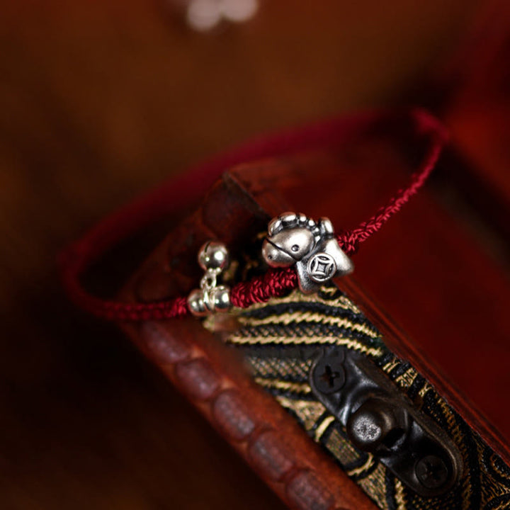 Pulsera tobillera con Buddha Stones en plata de ley 999 y campana de plata de ley 925 para niños y adultos. - image 10