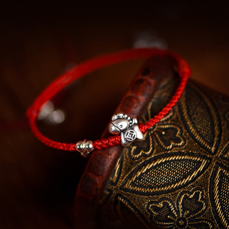 Pulsera tobillera con Buddha Stones en plata de ley 999 y campana de plata de ley 925 para niños y adultos. - image 8