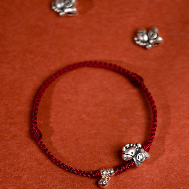 Pulsera tobillera con Buddha Stones en plata de ley 999 y campana de plata de ley 925 para niños y adultos. - image 17