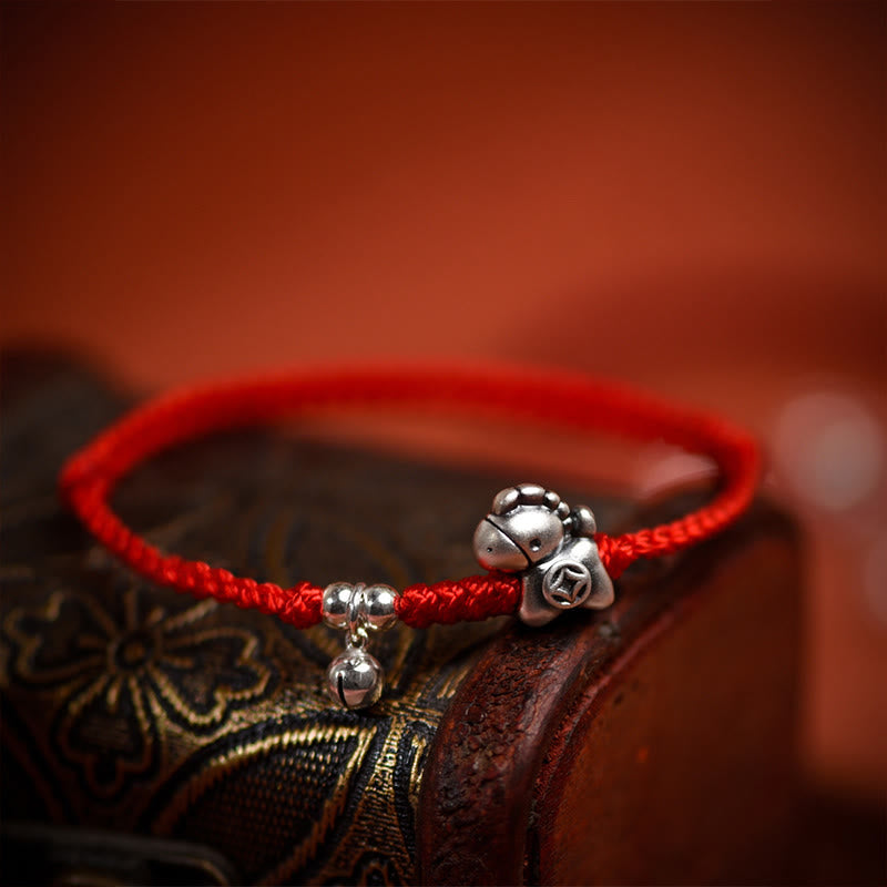 Pulsera tobillera con Buddha Stones en plata de ley 999 y campana de plata de ley 925 para niños y adultos. - image 9