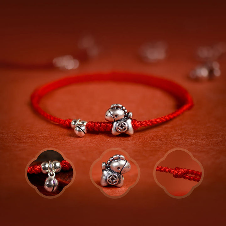 Pulsera tobillera con Buddha Stones en plata de ley 999 y campana de plata de ley 925 para niños y adultos. - image 5