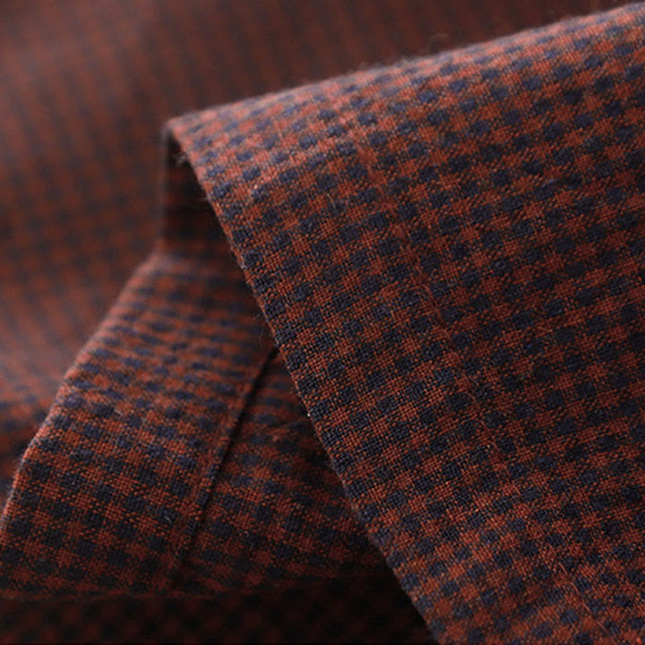 Vestido midi de manga larga con cuello alto, botones de rana y bolsillos, diseño de Buddha Stones Fall en marrón - image 11