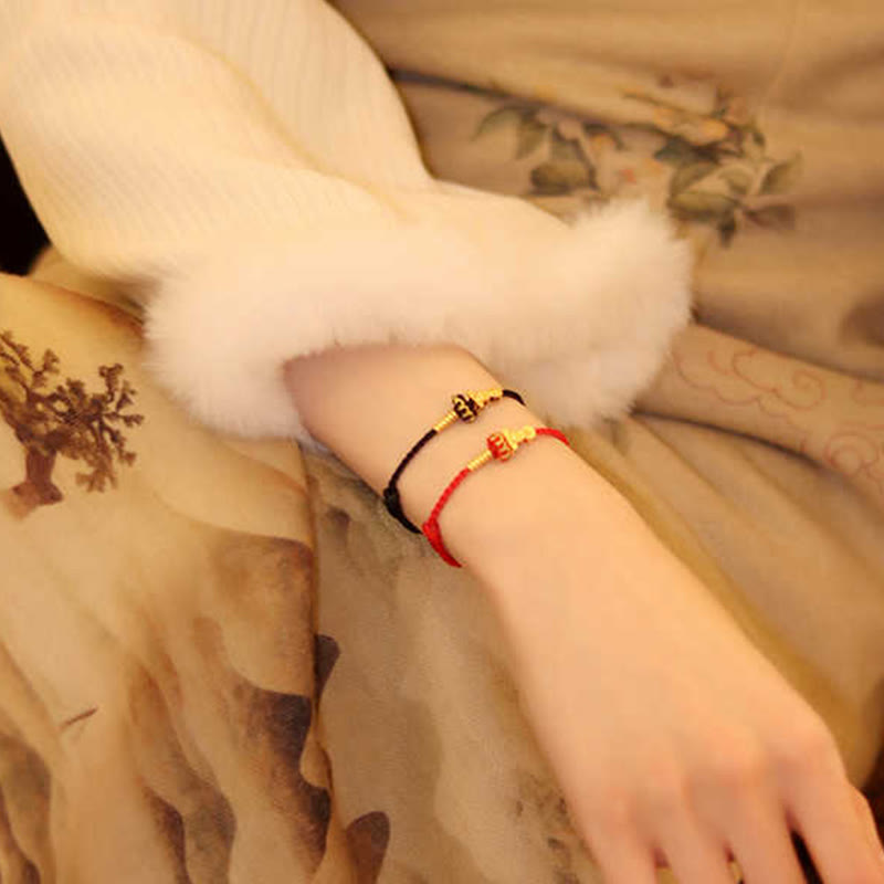 Pulsera trenzada protectora de hilo rojo con nudo de loto de Buda sin forma y Buddha Stones - image 20