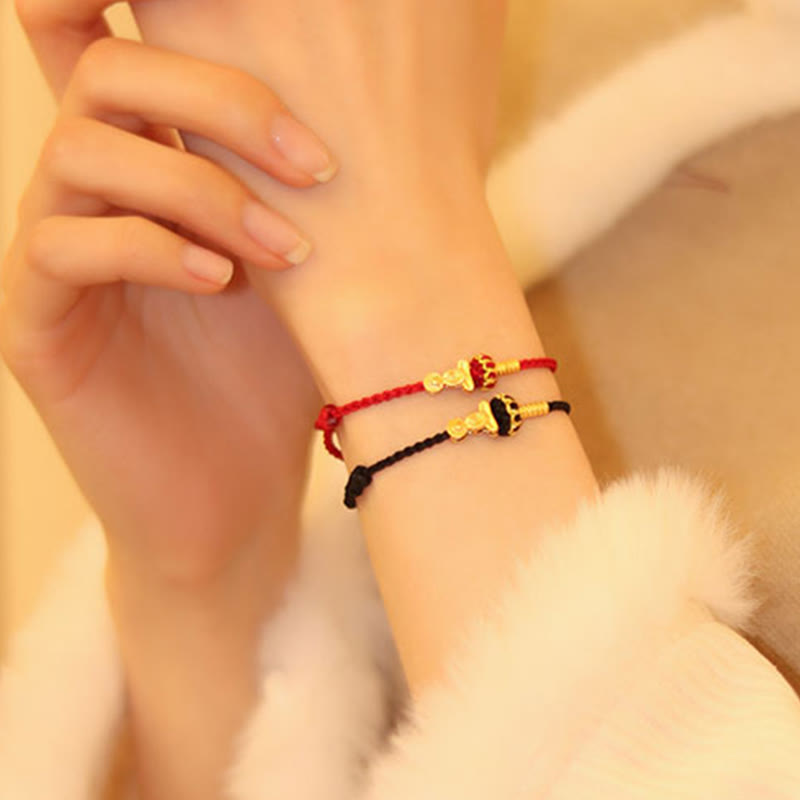 Pulsera trenzada protectora de hilo rojo con nudo de loto de Buda sin forma y Buddha Stones - image 19