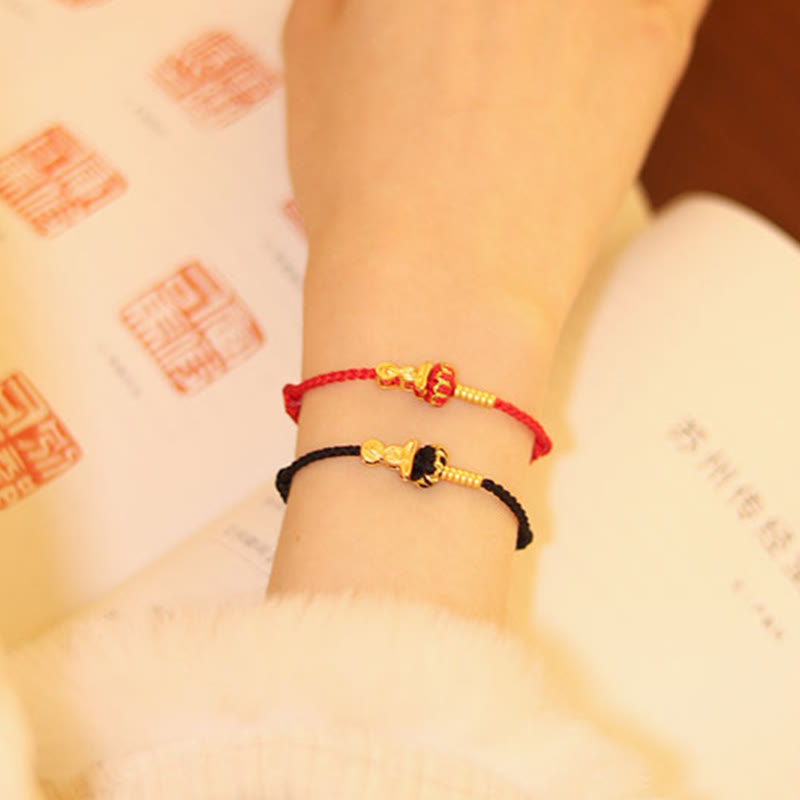 Pulsera trenzada protectora de hilo rojo con nudo de loto de Buda sin forma y Buddha Stones - image 18