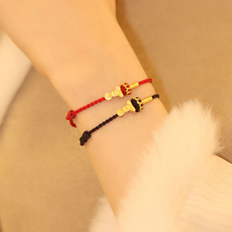 Pulsera trenzada protectora de hilo rojo con nudo de loto de Buda sin forma y Buddha Stones - image 17