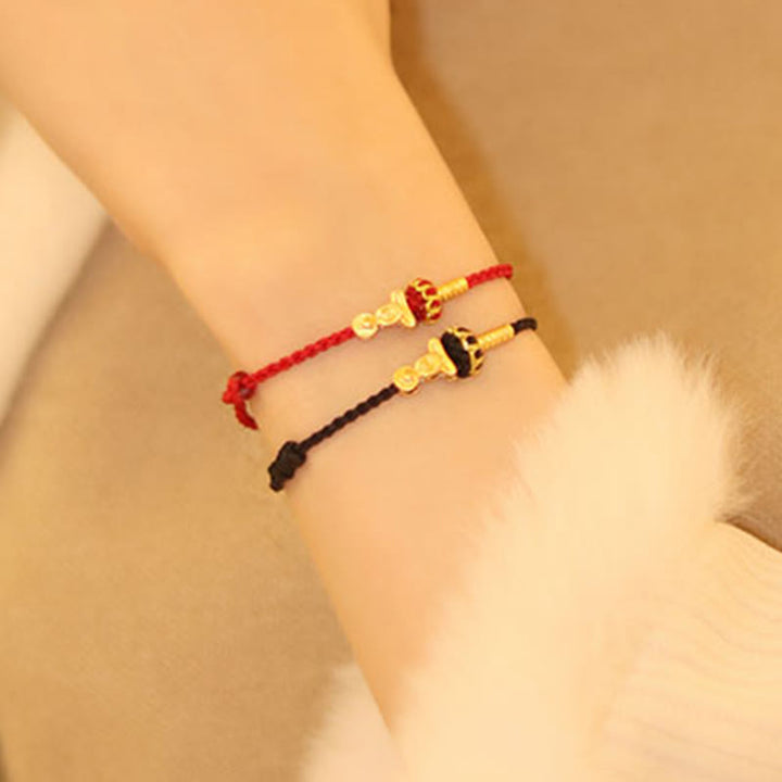 Pulsera trenzada protectora de hilo rojo con nudo de loto de Buda sin forma y Buddha Stones - image 17