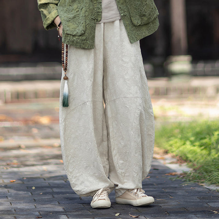 Camisa de manga larga con botones de rana para mujer, pantalones de algodón y lino con estampado de Buddha Stones en otoño, jacquard - image 30