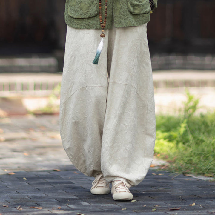 Camisa de manga larga con botones de rana para mujer, pantalones de algodón y lino con estampado de Buddha Stones en otoño, jacquard - image 35