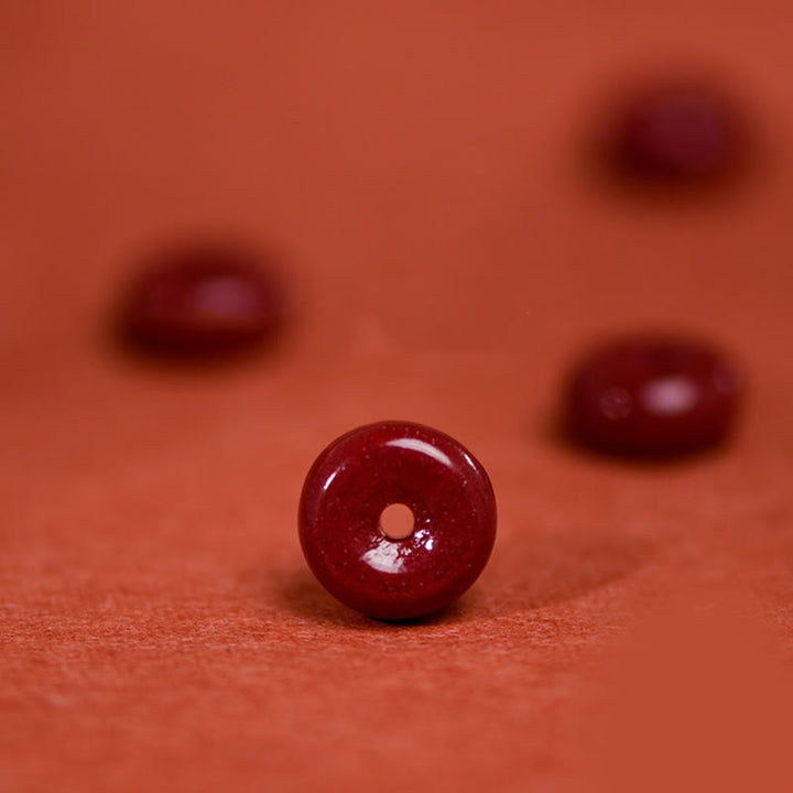 Pulsera tobillera ajustable con bendición de cuerda hecha a mano con hebilla de paz y cinabrio de Buddha Stones - image 10