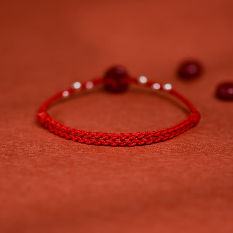 Pulsera tobillera ajustable con bendición de cuerda hecha a mano con hebilla de paz y cinabrio de Buddha Stones - image 4