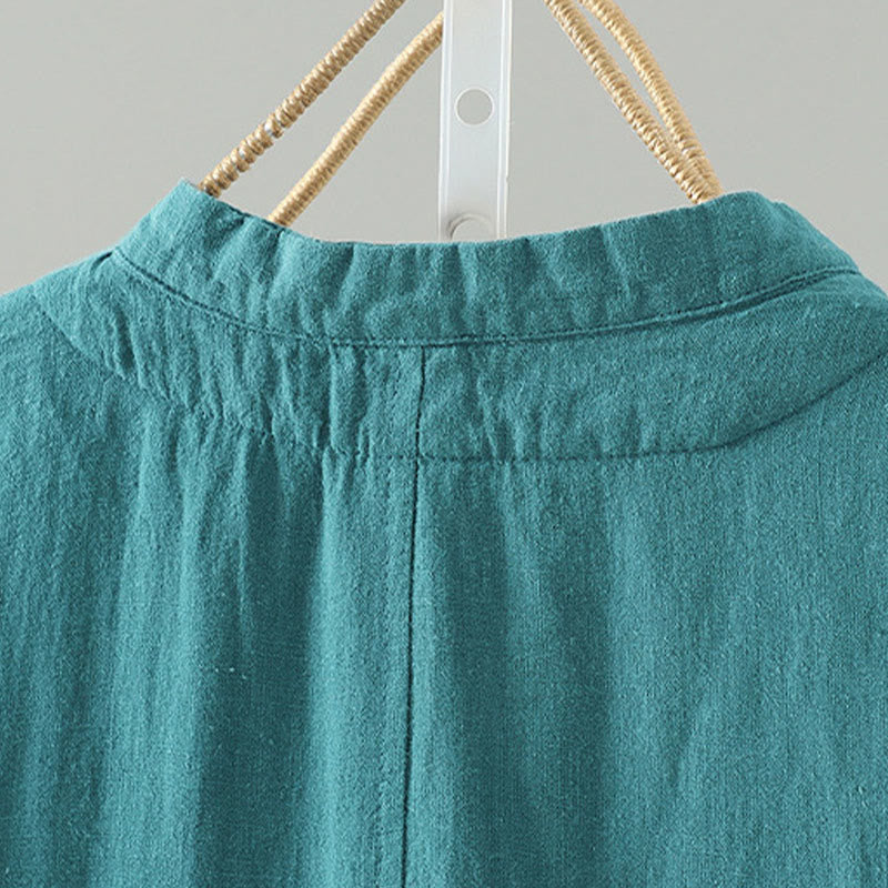 Chaqueta térmica vintage de algodón de manga larga con botones de rana para mujer de Buddha Stones - image 6