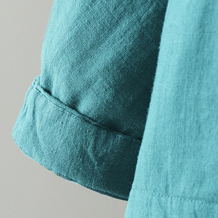 Chaqueta térmica vintage de algodón de manga larga con botones de rana para mujer de Buddha Stones - image 8