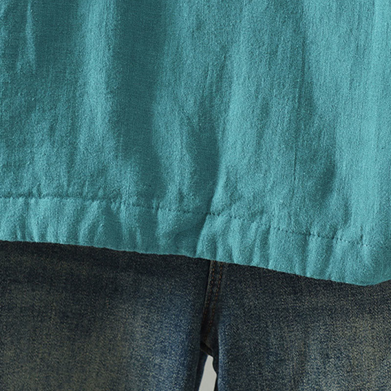 Chaqueta térmica vintage de algodón de manga larga con botones de rana para mujer de Buddha Stones - image 11