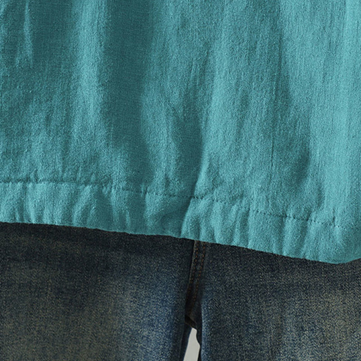 Chaqueta térmica vintage de algodón de manga larga con botones de rana para mujer de Buddha Stones - image 11