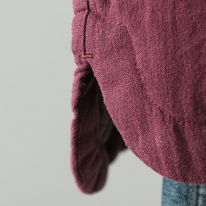 Chaqueta térmica vintage de algodón de manga larga con botones de rana para mujer de Buddha Stones - image 16