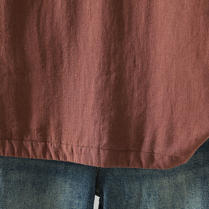 Chaqueta térmica vintage de algodón de manga larga con botones de rana para mujer de Buddha Stones - image 27