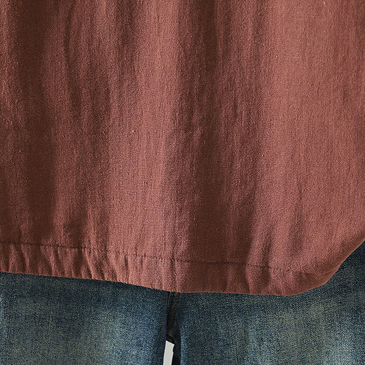 Chaqueta térmica vintage de algodón de manga larga con botones de rana para mujer de Buddha Stones - image 27