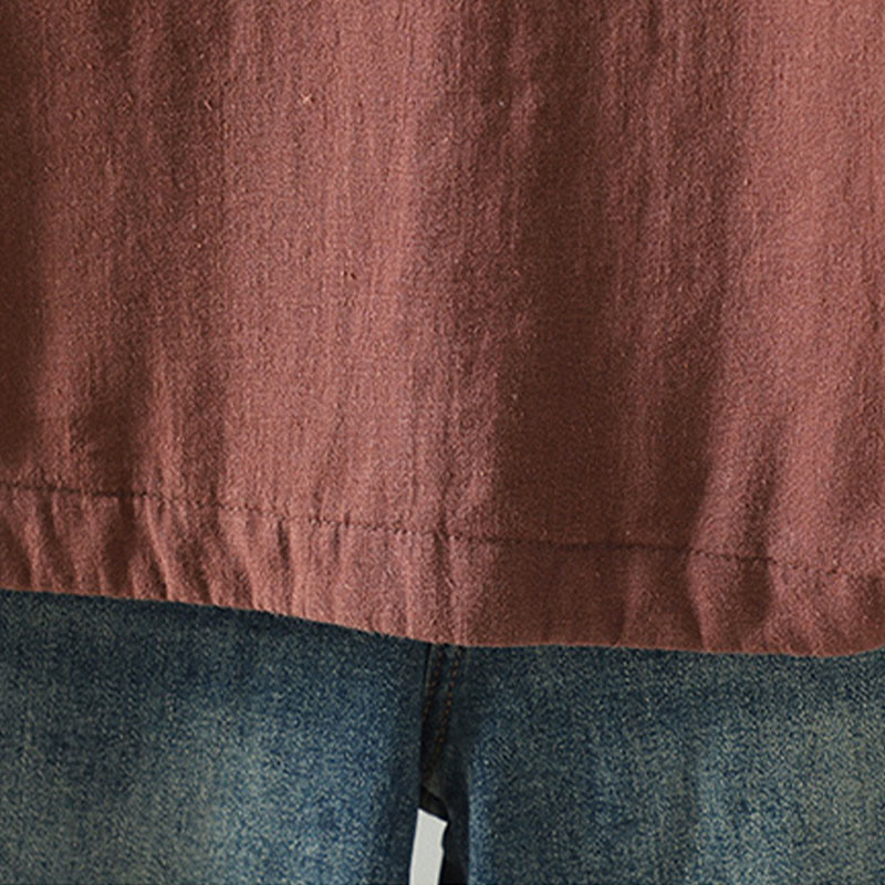 Chaqueta térmica vintage de algodón de manga larga con botones de rana para mujer de Buddha Stones - image 25