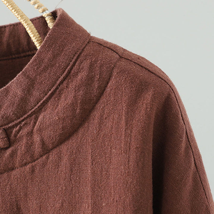 Chaqueta térmica vintage de algodón de manga larga con botones de rana para mujer de Buddha Stones - image 21