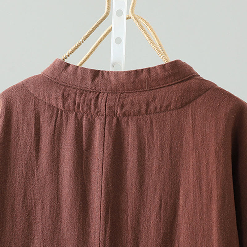 Chaqueta térmica vintage de algodón de manga larga con botones de rana para mujer de Buddha Stones - image 22