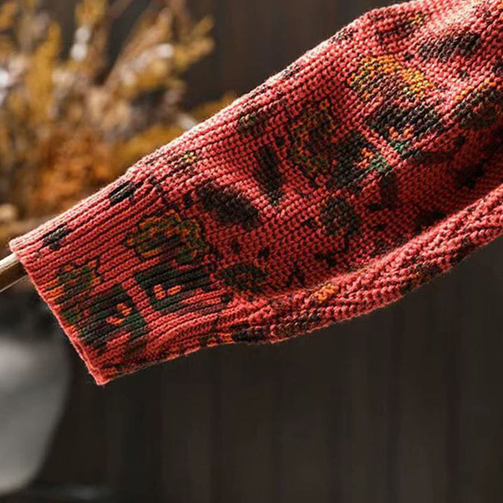 Sudadera con capucha de punto de manga larga para mujer, de algodón, con diseño de flores geométricas y Buddha Stones - image 7