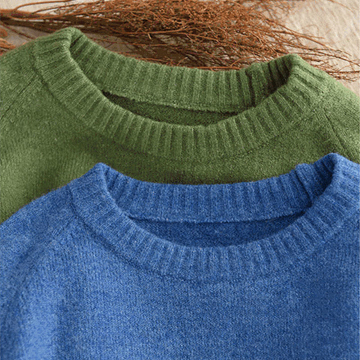 Suéter de punto de algodón de manga larga y cuello redondo de invierno para mujer con Buddha Stones - image 6