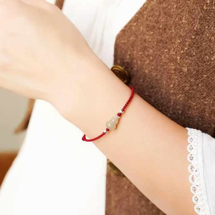 Pulsera de la prosperidad con hilo rojo de jade hetiano y Buddha Stones - image 5