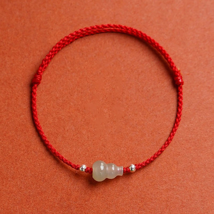 Pulsera de la prosperidad con hilo rojo de jade hetiano y Buddha Stones - Tobillera de hilo rojo (circunferencia de 22 a 30 cm) - image 9