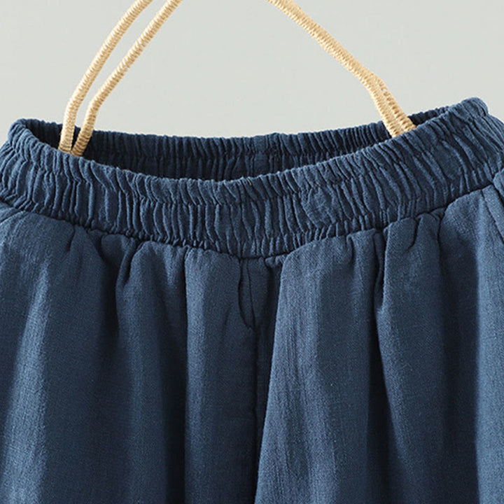 Pantalones rectos térmicos de algodón con diseño de rana y cintura elástica de Buddha Stones para mujer, con bolsillos, para invierno - image 2