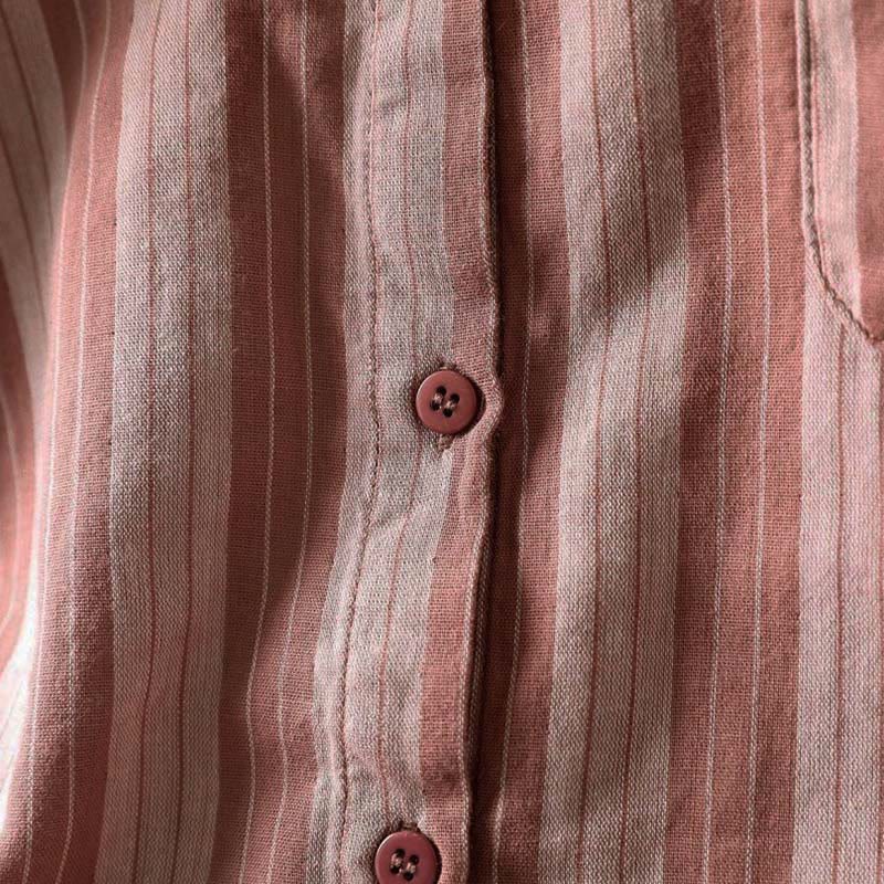 Camisa de algodón de manga larga con cuello alto y botones para mujer con Buddha Stones - image 20