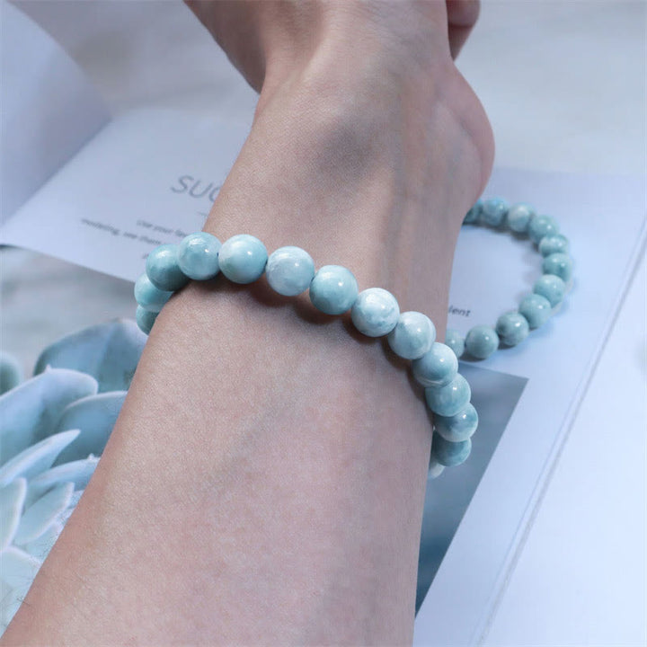 Pulsera de confianza de sabiduría de Larimar natural con Buddha Stones - image 17
