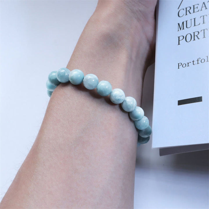 Pulsera de confianza de sabiduría de Larimar natural con Buddha Stones - image 16