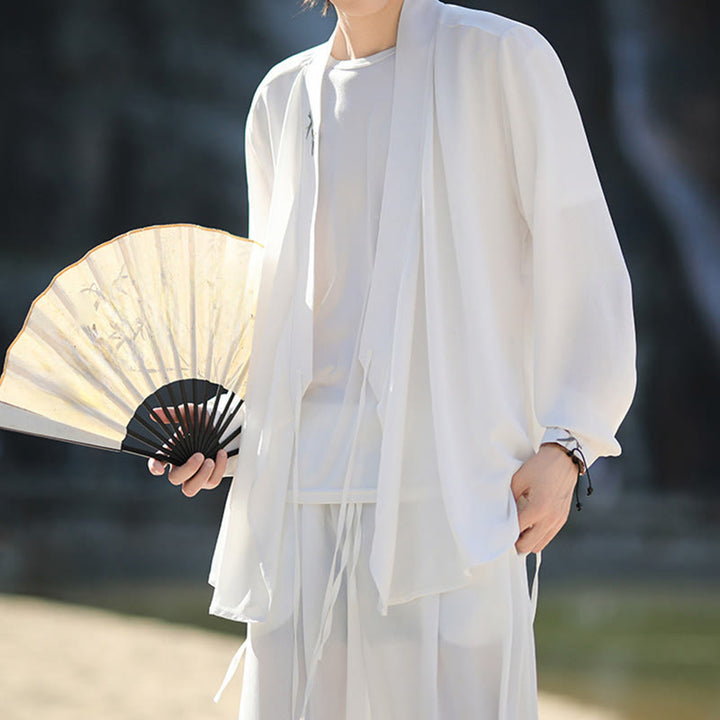 Conjunto de 2 piezas de kimono de algodón con bordado de bambú y cordones Buddha Stones, pantalones hasta los tobillos con bolsillos, ropa de meditación para hombre - image 12