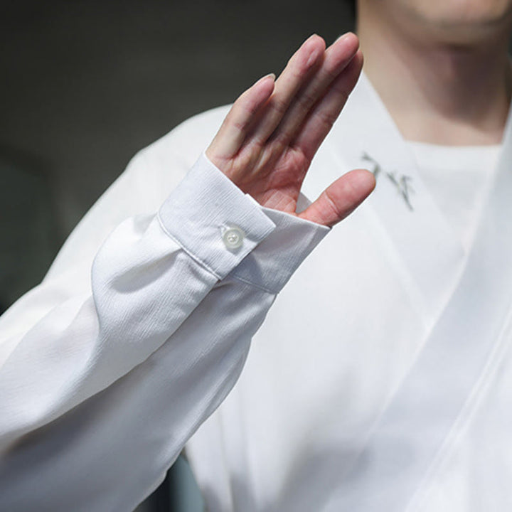 Conjunto de 2 piezas de kimono de algodón con bordado de bambú y cordones Buddha Stones, pantalones hasta los tobillos con bolsillos, ropa de meditación para hombre - image 17