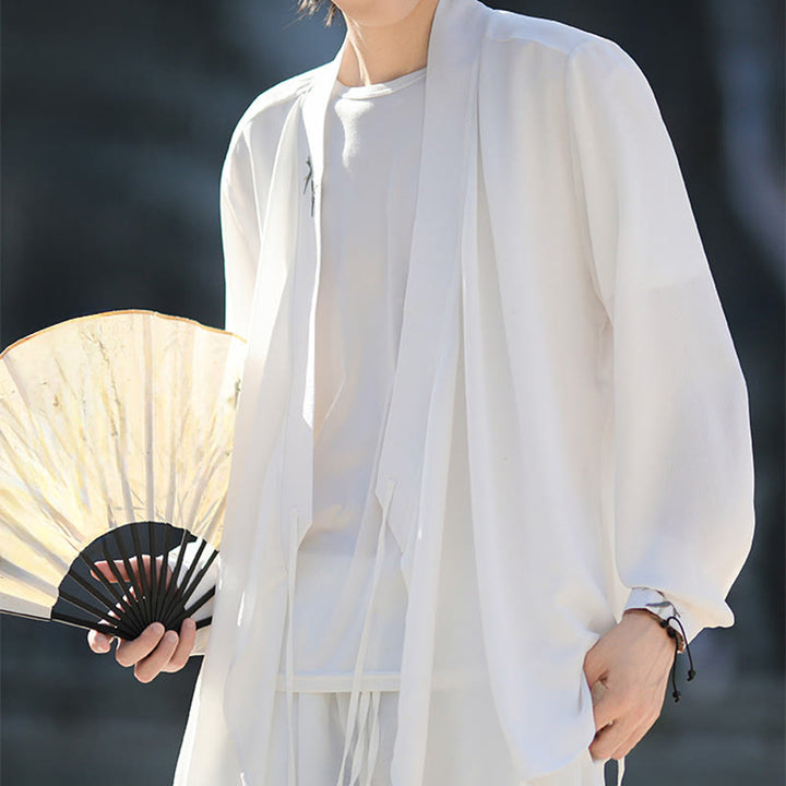 Conjunto de 2 piezas de kimono de algodón con bordado de bambú y cordones Buddha Stones, pantalones hasta los tobillos con bolsillos, ropa de meditación para hombre - image 14