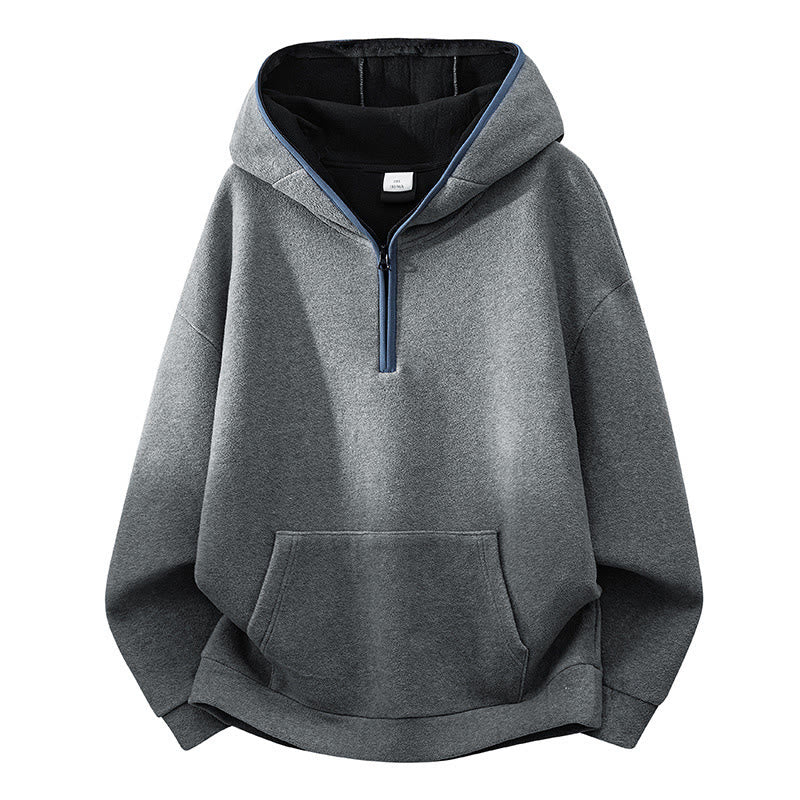 Sudadera con capucha de algodón de manga larga con forro polar y diseño de cremallera para hombre, otoño e invierno, con Buddha Stones - Gris claro - US/UK/AU42, EU52 (3XL) - image 0