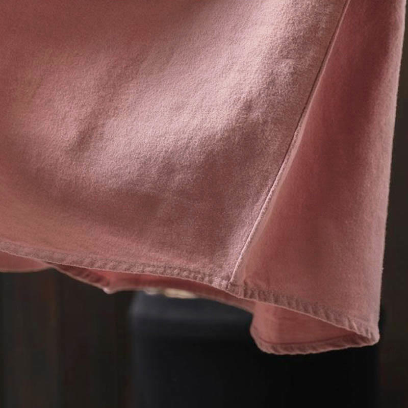 Camisa de algodón de manga larga con cuello alto, botones y estampado de Buddha Stones para mujer - image 15