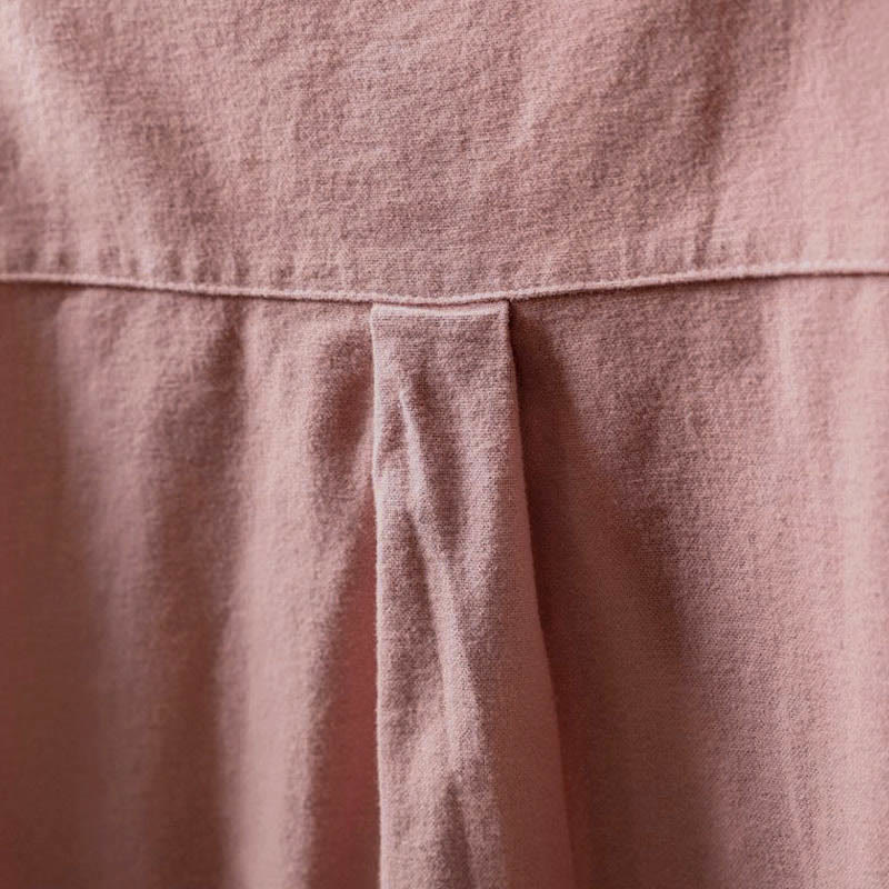 Camisa de algodón de manga larga con cuello alto, botones y estampado de Buddha Stones para mujer - image 9