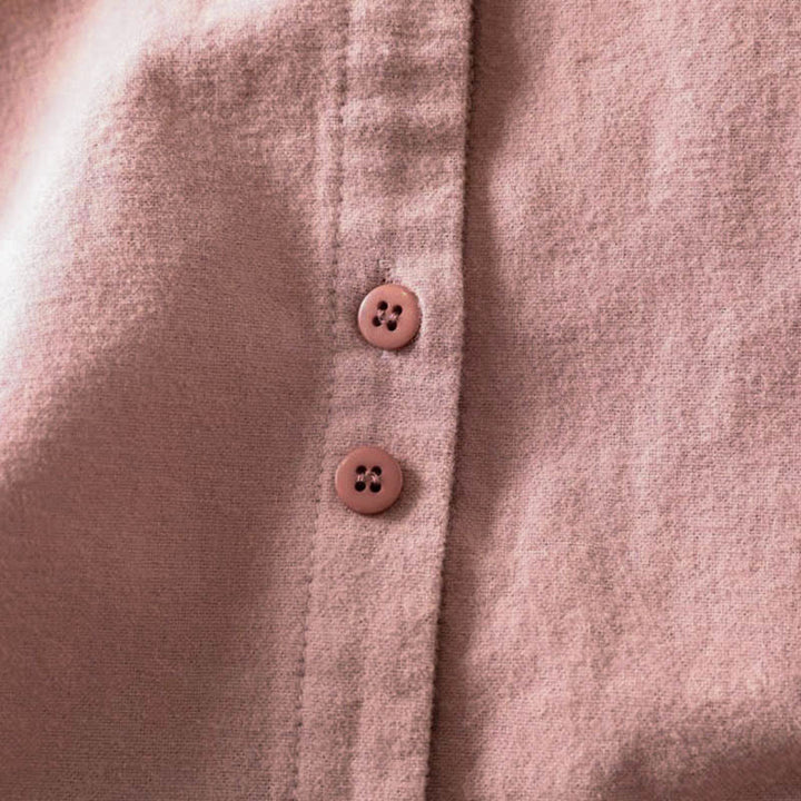 Camisa de algodón de manga larga con cuello alto, botones y estampado de Buddha Stones para mujer - image 11